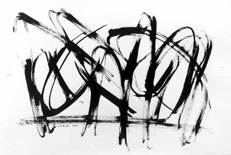 John J BLOM "Outburst Series II. - Collapse", 1983 - Indian ink on paper - 31x49 cm (PELMAMA) THF