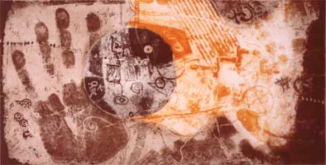 Dirk MEERKOTTER "Artist's palm", 1973 - etching/aquatint/softground 8/20