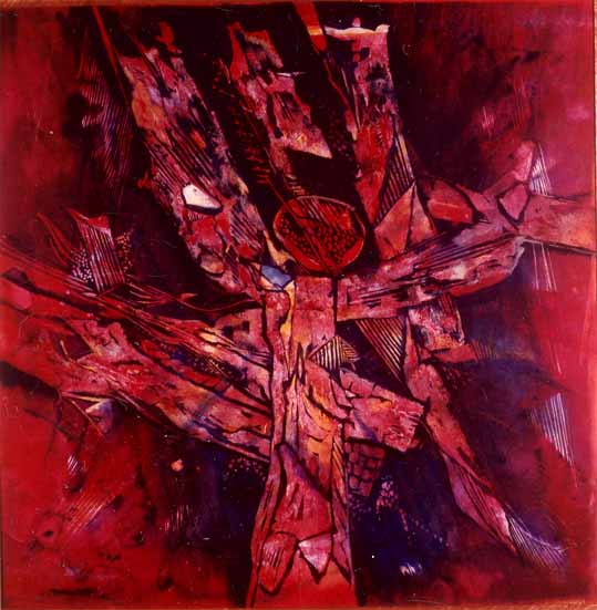 Dirk MEERKOTTER "Passion", 1986 - oil/canvas - 098x098 cm (PELMAMA)