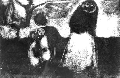 Dan RAKGOATHE "Moon-light Figures", 1977 - etching 3/25 - 15x22.5 cm (PELMAMA)