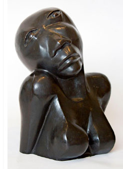 Mslaba DUMILE Feni "Anguished woman", 1967/1968 bronze ed. 4, 26cm H