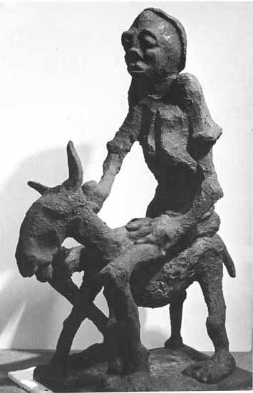 DUMILE Sculpture "The Messenger", 1966 - Plaster of Paris