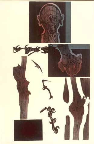 Elizabeth HARINGTON "Behind the Cross", 1979 - etching/aquatint II/XXV - 100x68 cm (PELMAMA)