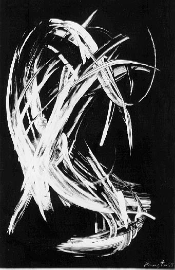 Elizabeth HARINGTON "Prlude in C minor" (Homage to J.S. Bach), 1985 - monoprint - 100x066 cm (PELMAMA)