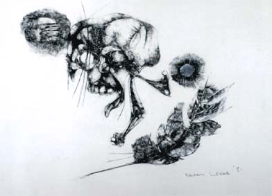 Ezrom LEGAE "Untitled II.", 1981 - pencil crayon on paper - 26x 32 cm (PELMAMA)