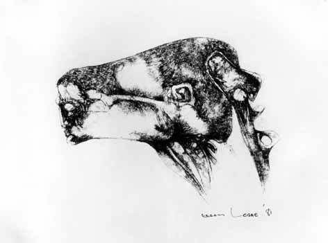 Ezrom LEGAE "Head", 1981 - pencil on paper - 25x 33 cm (PELMAMA)