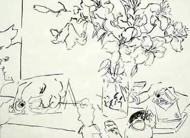 Ilona ANDERSON "All these young blossoms", 1988 - ink on paper - 56x 76 cm - IAND 88/01 (PELMAMA)