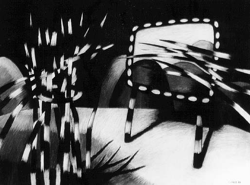 John CLARKE "Drive-In Series XVII.", 1984 - Pastel - 78x106 cm (PELMAMA) ©THF