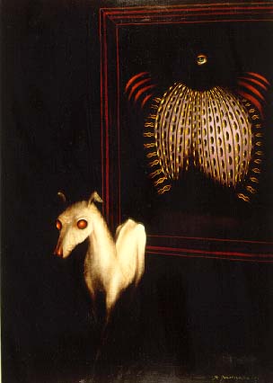 Karin JAROSZYNSKA "His Master's Eye", 1975 - oil/canvas - 91x66 cm (PELMAMA)