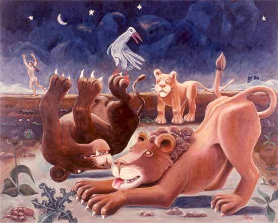 Louis SCOTT "Midnight encounter", 1986 - oil/canvas - 99x124 cm (PELMAMA)