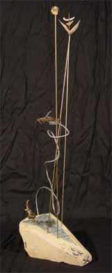 Maryna HUYSER "Dance Imprisonment", 1984 - mixed media sculpture - 87x29x31 cm (PELMAMA)
