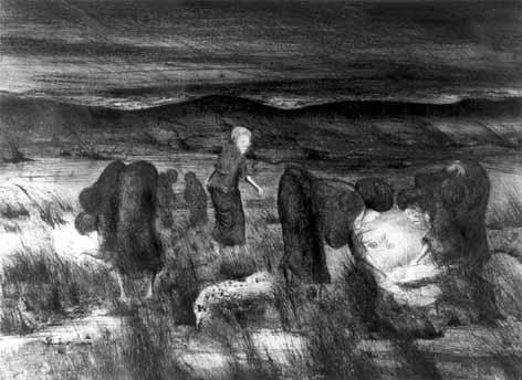 Shadrack HLALELE "The search", 1981 - etching 2/8 - 22x30.5 cm (PELMAMA) THF